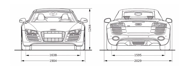 Представитель автомобильного класса «S» - Audi-r8, ширина автомобиля.